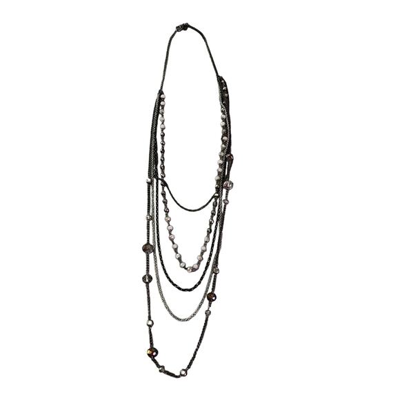Express Multi Chain Layered Beaded  Necklace - Picture 1 of 8